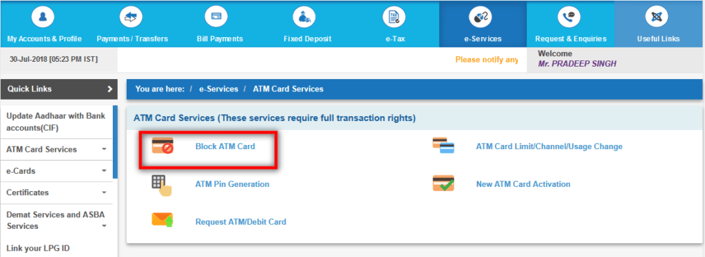 SBI ATM Card Block Kaise Kare