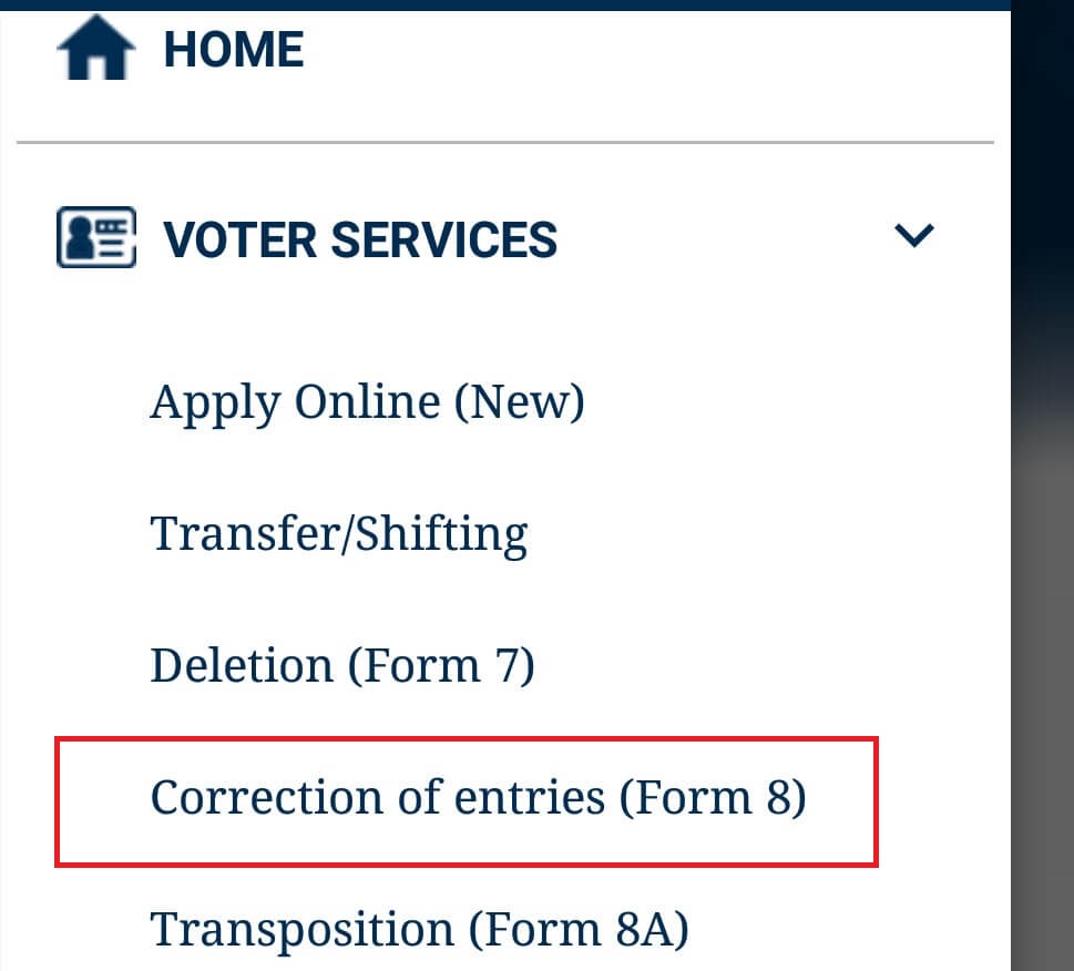 Voter Helpline Se Form No. 8
