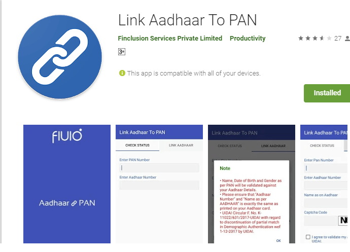 pan card link with aadhar card