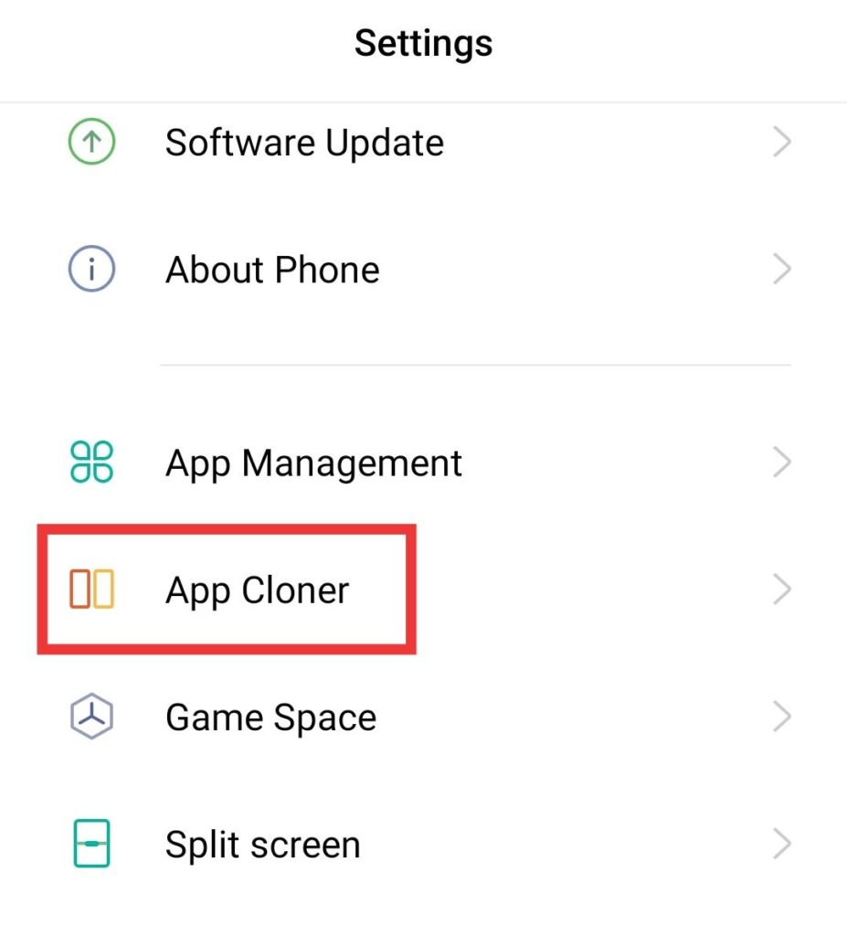 App Cloner in Realme Phone