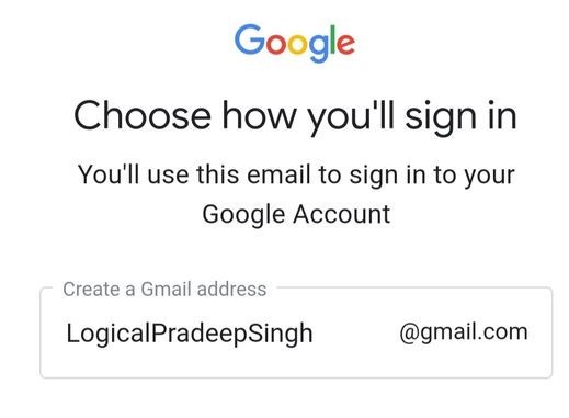 Gmail ID Username