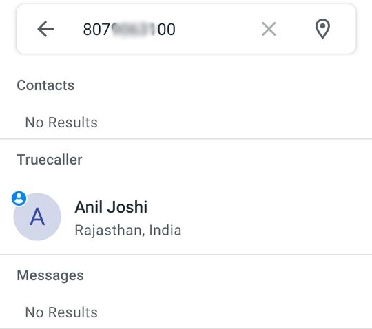 Truecaller Number Search