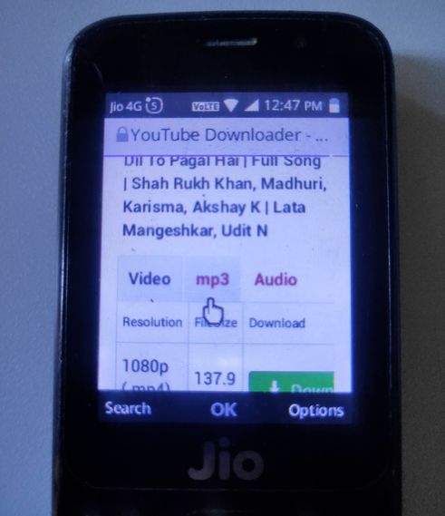 YouTube Video Download in Jio Phone