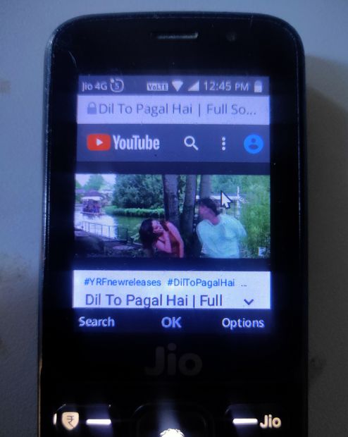 YouTube in Jio Phone