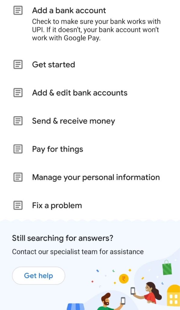 Google Pay Get Help