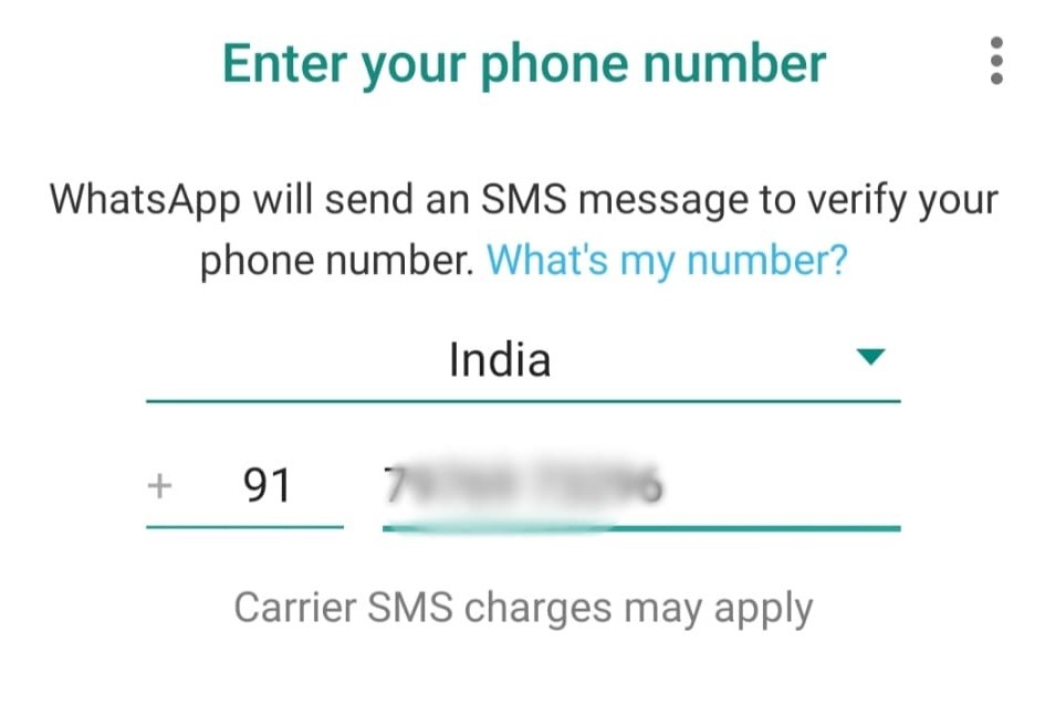 WhatsApp Number Enter