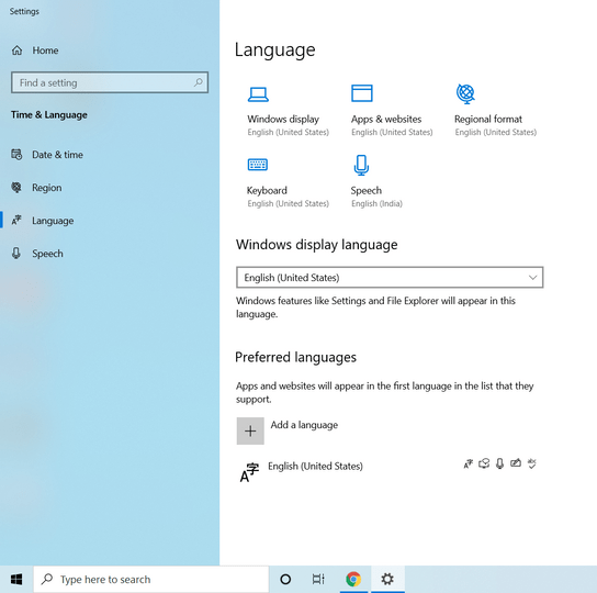 Windows Language Settings
