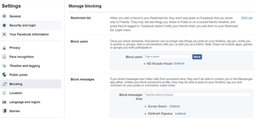 Facebook Unblocking in web