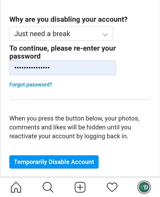 Instagram Account Disable Reason