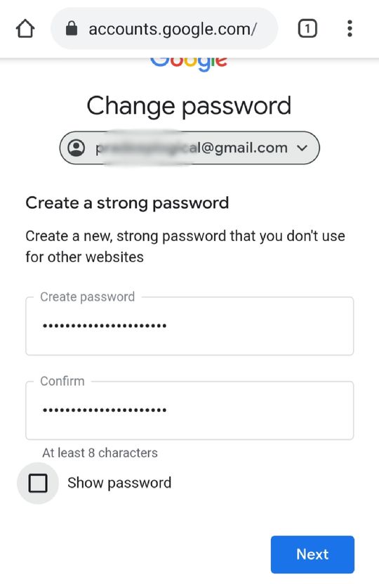 Change Password in Gmail