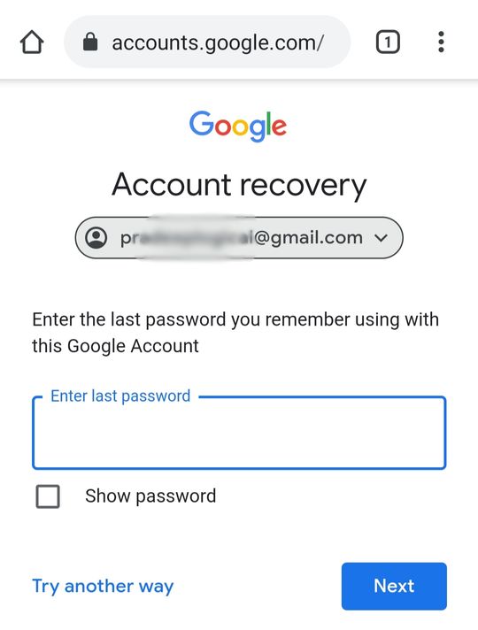 Entre Last Password In Gmail
