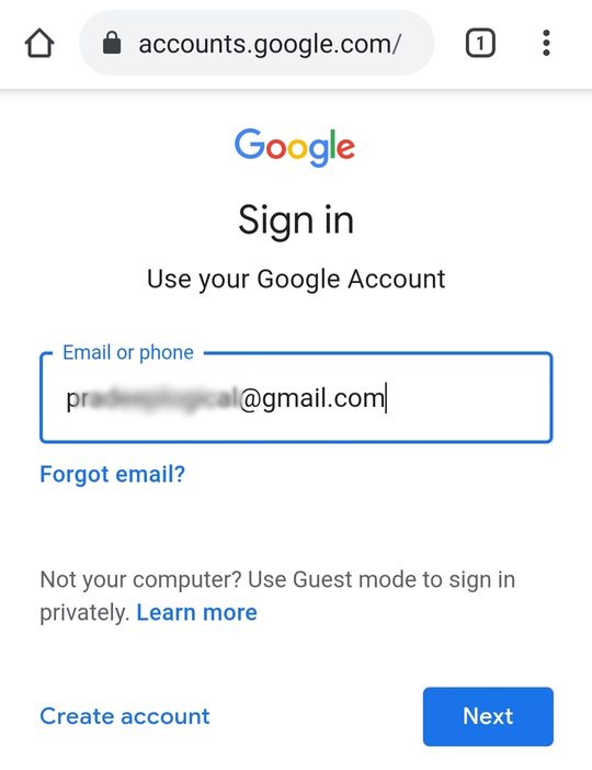 Forget Gmail Password