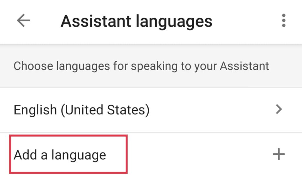 Google Assistant language change