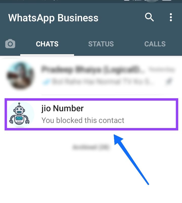 Blocked whatsapp contact
