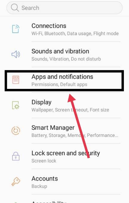 apps and notification settings