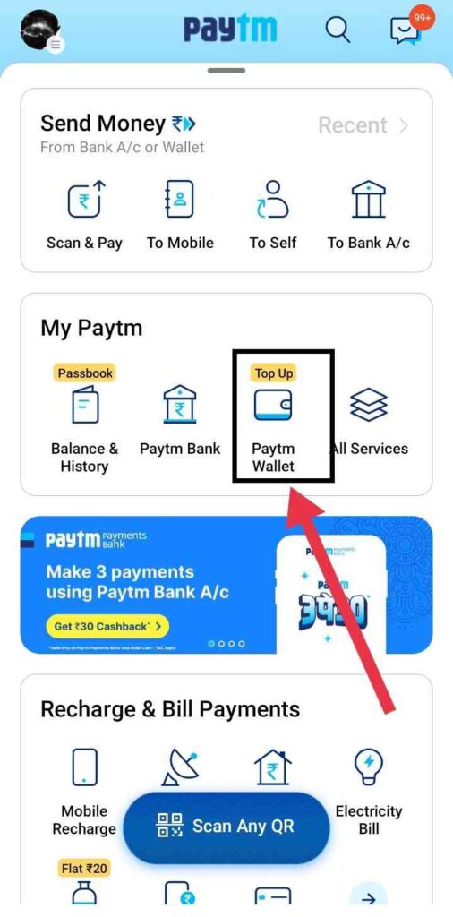 money transfer from patym wallet to account