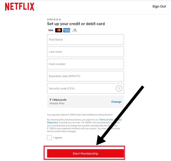 netflix payment page