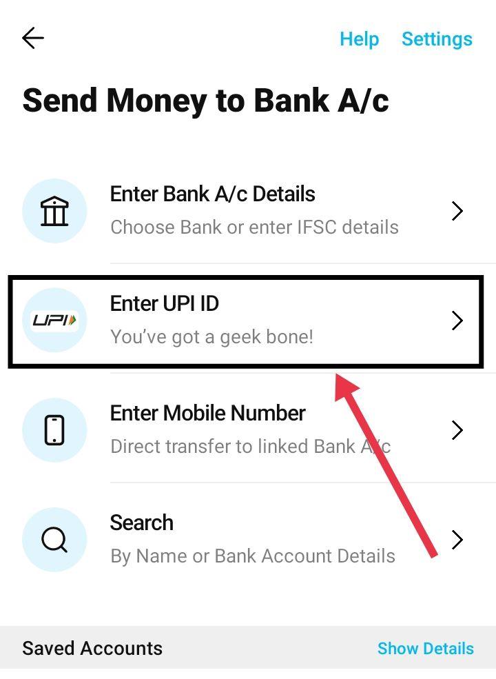 send money to bank account via paytm
