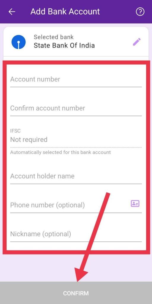 account details phonepe