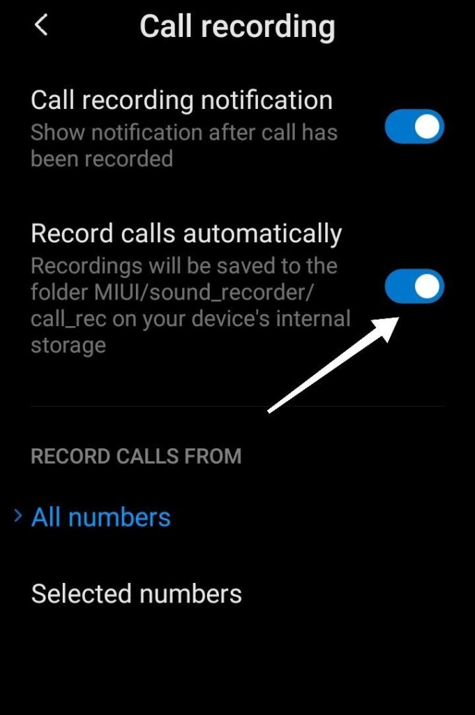 call recording automatically