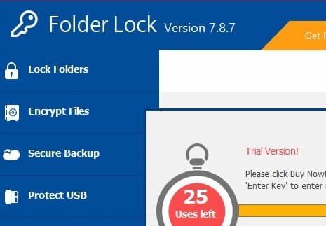 folder lock first interface