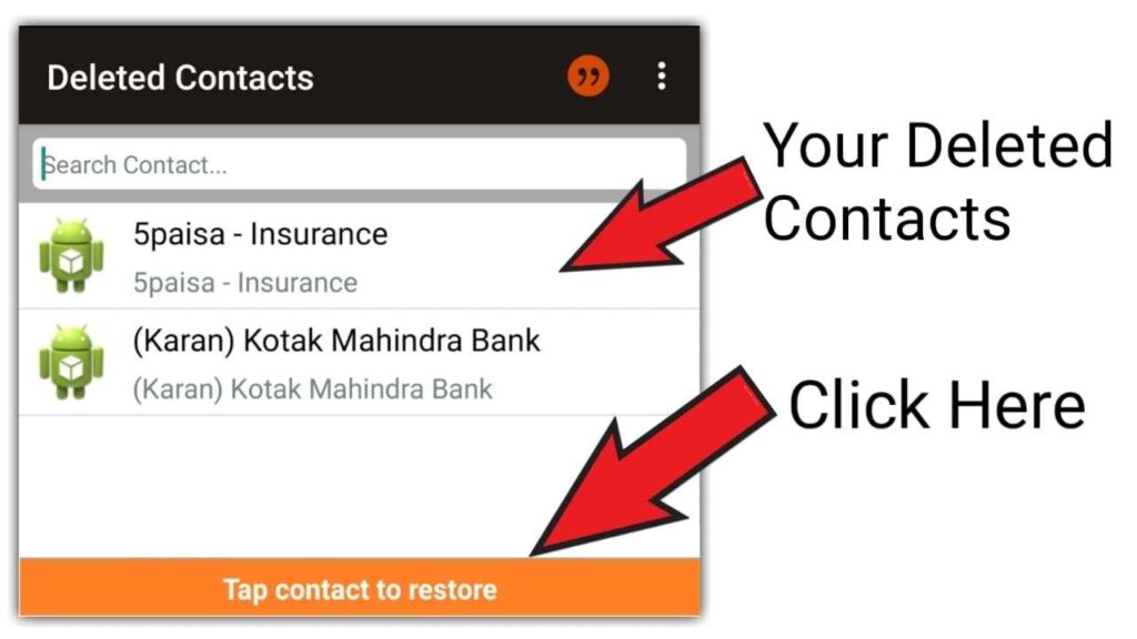 Deleted contacts restore karne wale apps