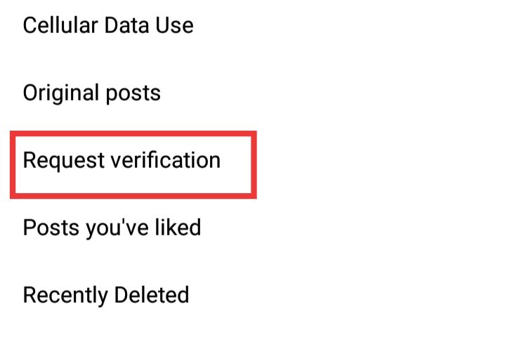instagram request verification