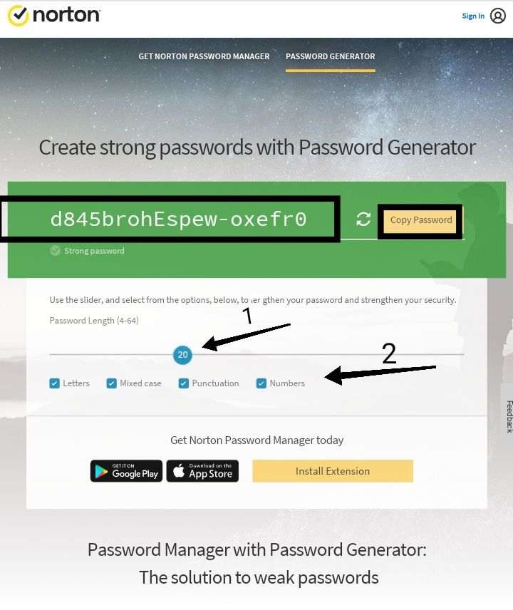 Norton Password Generator se password generate karna