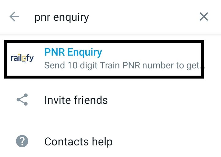 send PNR number in whatsapp