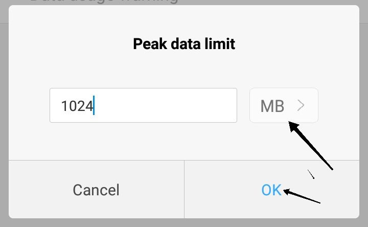 data limit set kare 