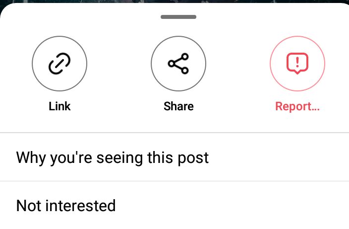 instagram post report option