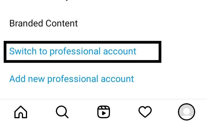 switch to professional account  par click kare 