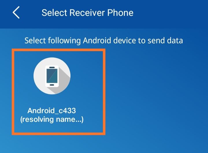 receiver phone ko select kare 